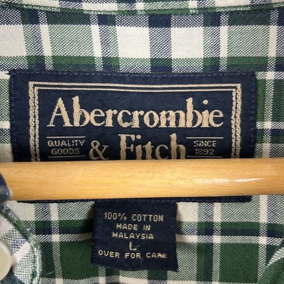 Abercrombie and Fitch men’s plaid button up long sleeve shirt casual size L - Picture 2 of 5